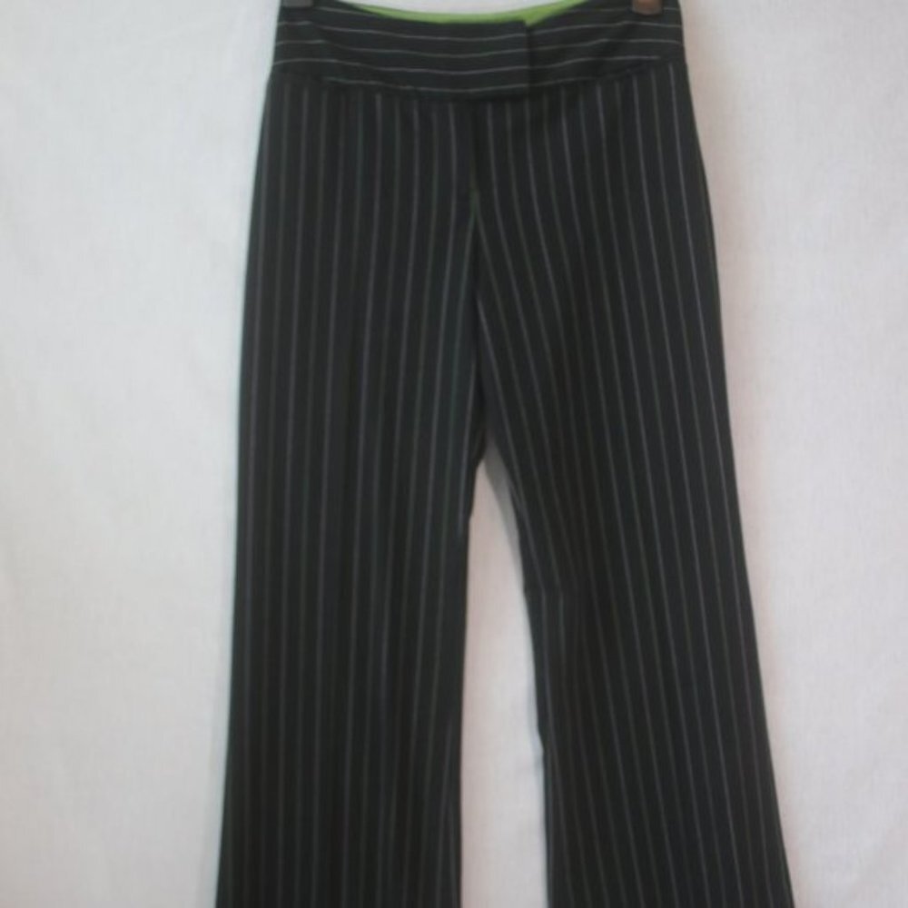 Black dress slacks with pinstripe & wide pant legs - Picture 1 of 4